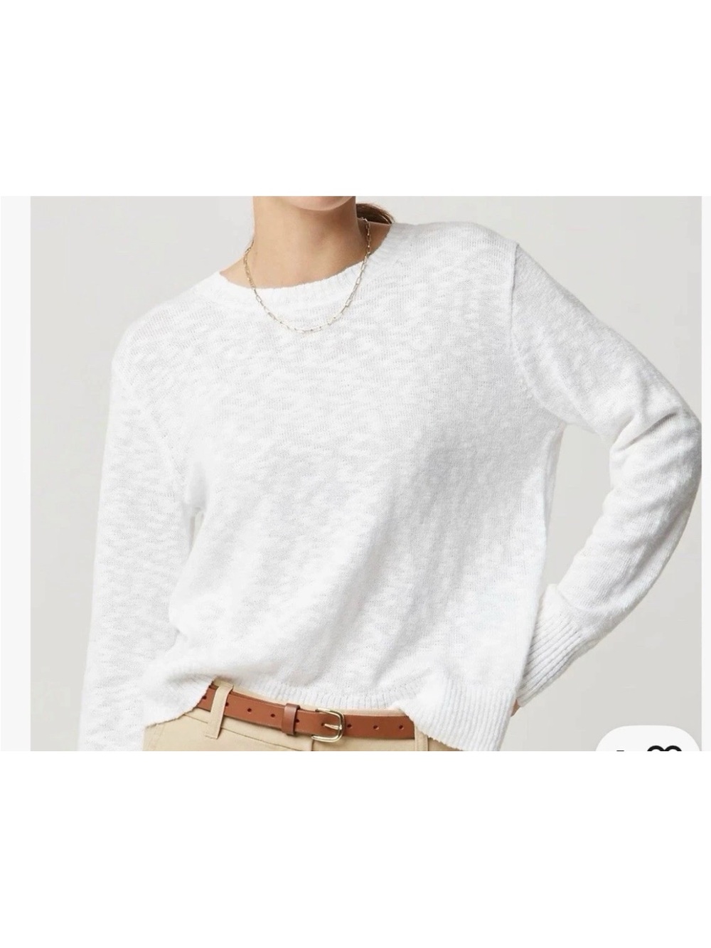 J. Crew White Crewneck Sweater